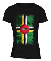 Dominica Grunge Flag Ladies T-Shirt