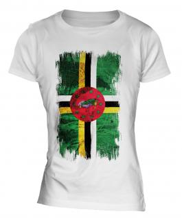 Dominica Grunge Flag Ladies T-Shirt