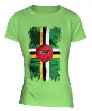 Dominica Grunge Flag Ladies T-Shirt