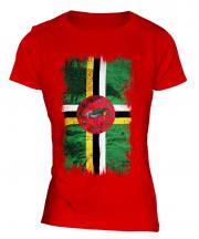 Dominica Grunge Flag Ladies T-Shirt