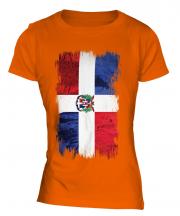 Dominican Republic Grunge Flag Ladies T-Shirt