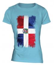 Dominican Republic Grunge Flag Ladies T-Shirt