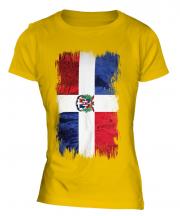 Dominican Republic Grunge Flag Ladies T-Shirt
