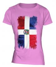 Dominican Republic Grunge Flag Ladies T-Shirt