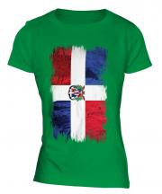Dominican Republic Grunge Flag Ladies T-Shirt