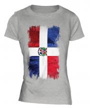 Dominican Republic Grunge Flag Ladies T-Shirt