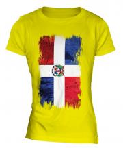 Dominican Republic Grunge Flag Ladies T-Shirt