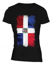 Dominican Republic Grunge Flag Ladies T-Shirt