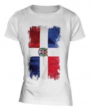 Dominican Republic Grunge Flag Ladies T-Shirt