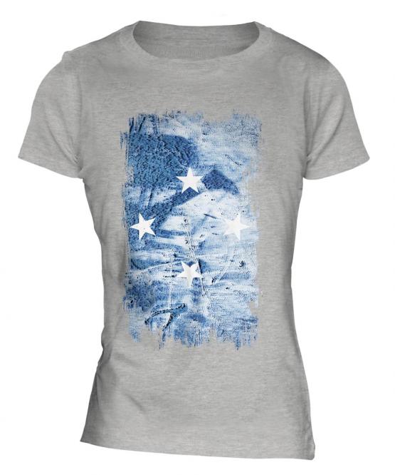Micronesia Grunge Flag Ladies T-Shirt