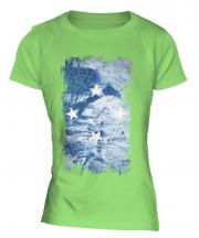 Micronesia Grunge Flag Ladies T-Shirt