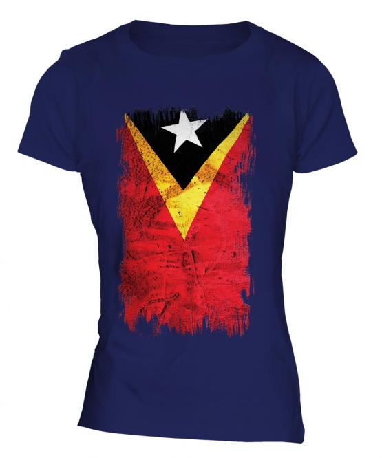 East Timor Grunge Flag Ladies T-Shirt