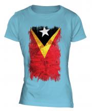 East Timor Grunge Flag Ladies T-Shirt