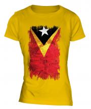 East Timor Grunge Flag Ladies T-Shirt
