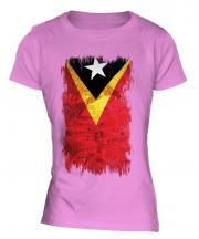 East Timor Grunge Flag Ladies T-Shirt
