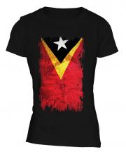 East Timor Grunge Flag Ladies T-Shirt