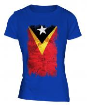 East Timor Grunge Flag Ladies T-Shirt
