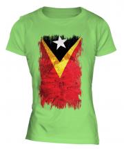 East Timor Grunge Flag Ladies T-Shirt
