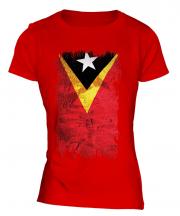 East Timor Grunge Flag Ladies T-Shirt
