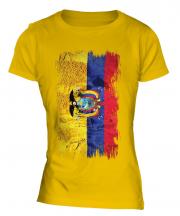 Ecuador Grunge Flag Ladies T-Shirt