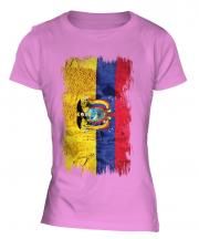 Ecuador Grunge Flag Ladies T-Shirt