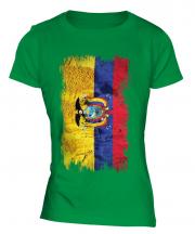 Ecuador Grunge Flag Ladies T-Shirt