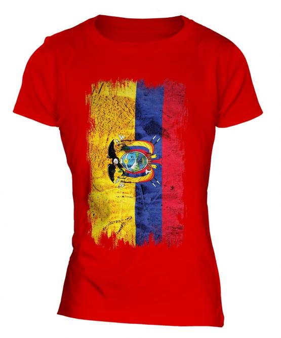 Ecuador Grunge Flag Ladies T-Shirt