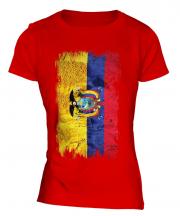 Ecuador Grunge Flag Ladies T-Shirt