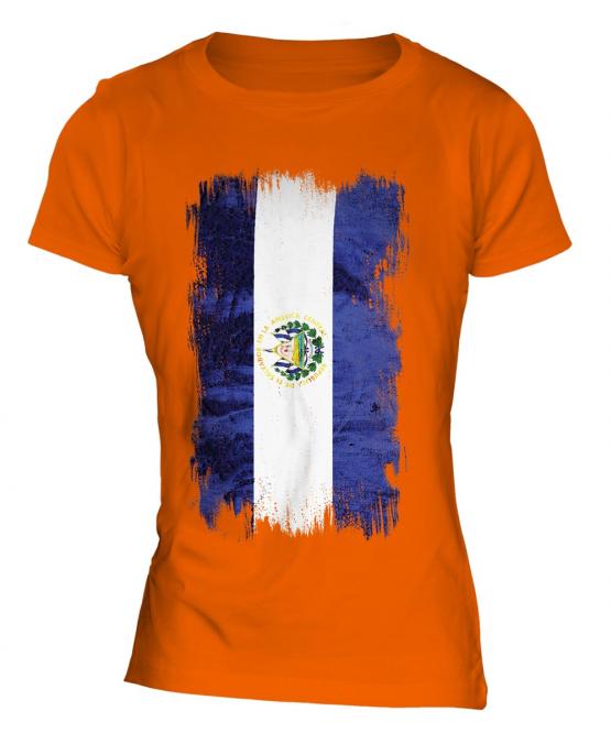 El Salvador Grunge Flag Ladies T-Shirt