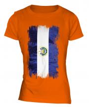 El Salvador Grunge Flag Ladies T-Shirt