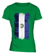El Salvador Grunge Flag Ladies T-Shirt
