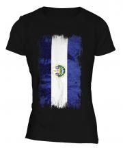 El Salvador Grunge Flag Ladies T-Shirt