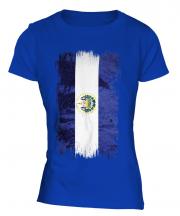 El Salvador Grunge Flag Ladies T-Shirt
