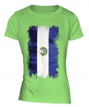 El Salvador Grunge Flag Ladies T-Shirt