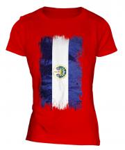 El Salvador Grunge Flag Ladies T-Shirt
