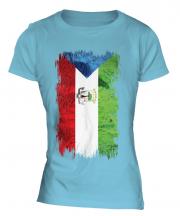 Equatorial Guinea Grunge Flag Ladies T-Shirt
