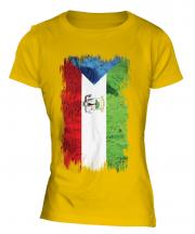 Equatorial Guinea Grunge Flag Ladies T-Shirt