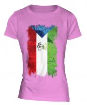Equatorial Guinea Grunge Flag Ladies T-Shirt