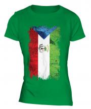 Equatorial Guinea Grunge Flag Ladies T-Shirt