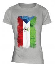 Equatorial Guinea Grunge Flag Ladies T-Shirt