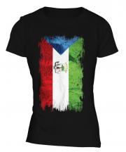 Equatorial Guinea Grunge Flag Ladies T-Shirt