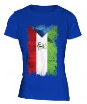Equatorial Guinea Grunge Flag Ladies T-Shirt