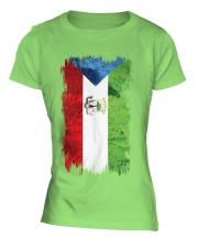 Equatorial Guinea Grunge Flag Ladies T-Shirt