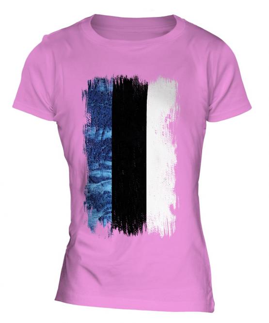 Estonia Grunge Flag Ladies T-Shirt