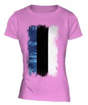 Estonia Grunge Flag Ladies T-Shirt