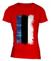 Estonia Grunge Flag Ladies T-Shirt