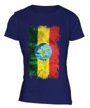 Ethiopa Grunge Flag Ladies T-Shirt