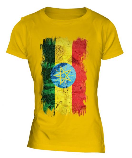 Ethiopa Grunge Flag Ladies T-Shirt