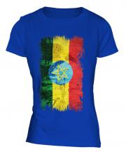 Ethiopa Grunge Flag Ladies T-Shirt