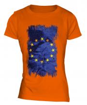 European Union Grunge Flag Ladies T-Shirt